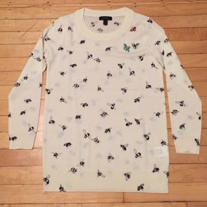 EUC JCrew Tippi Embellished Bee Print Sweater XS